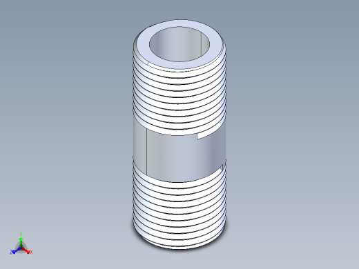 聚氯乙烯配件33-Sch80_Nipple_MPTxMPT_861-079_0.5in x 2in正等轴测缩略图