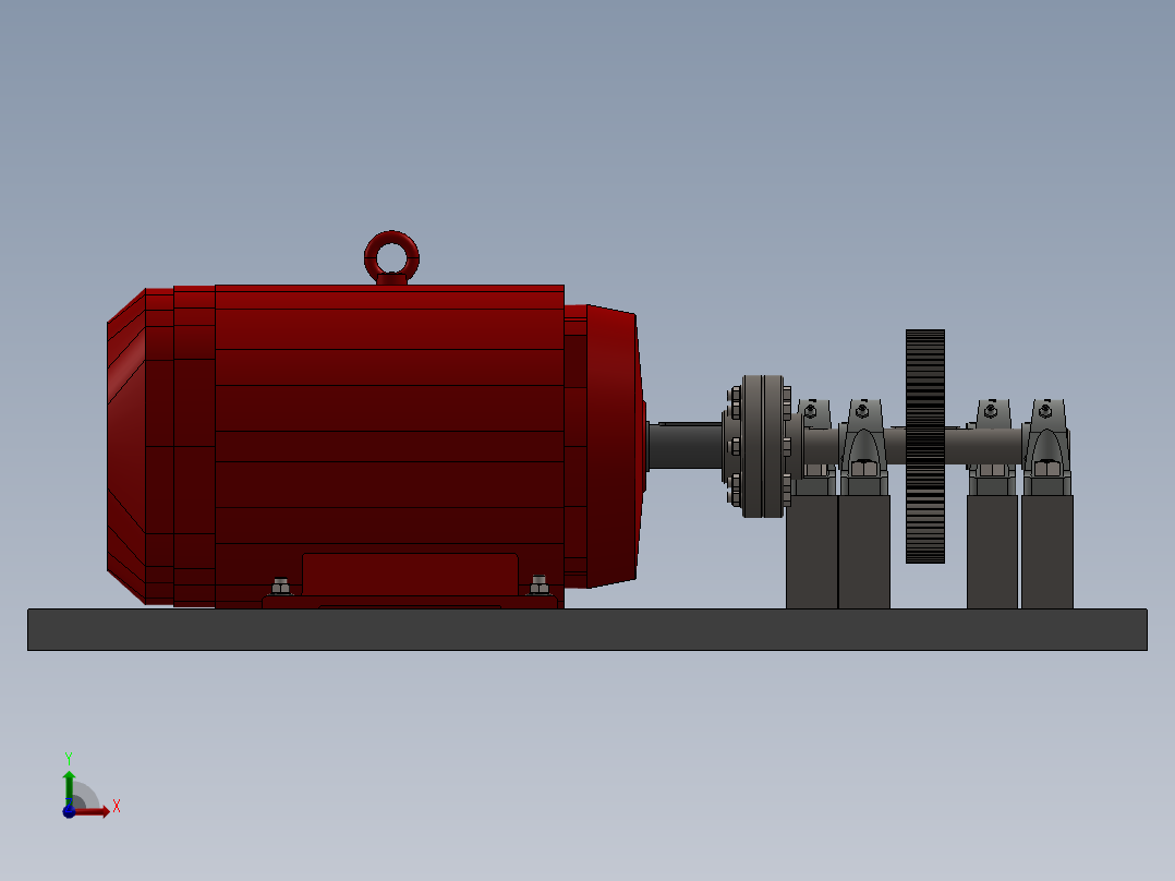 电机齿轮传动前视图