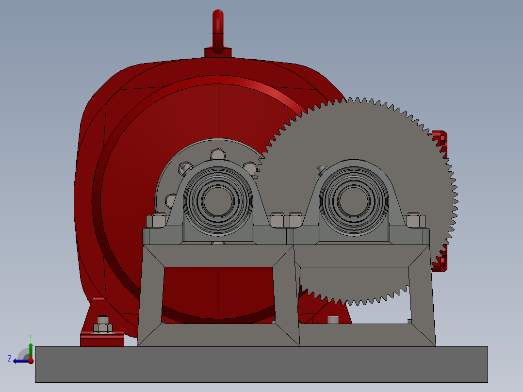 电机齿轮传动右视图