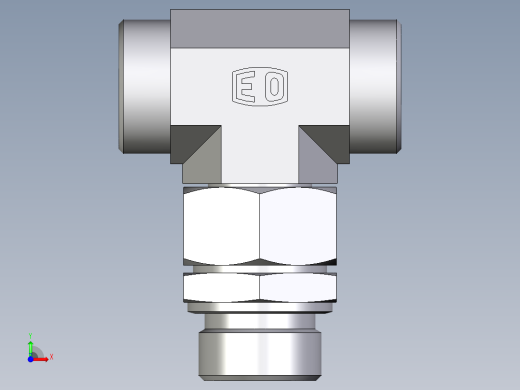 卡套式工业通用硬管接头EO_Assembled_adjustable_standpipe_branch_tee_EVT28LMOMD71前视缩略图