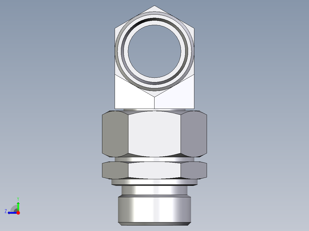 卡套式工业通用硬管接头EO_Assembled_adjustable_standpipe_branch_tee_EVT28LMOMD71右视图