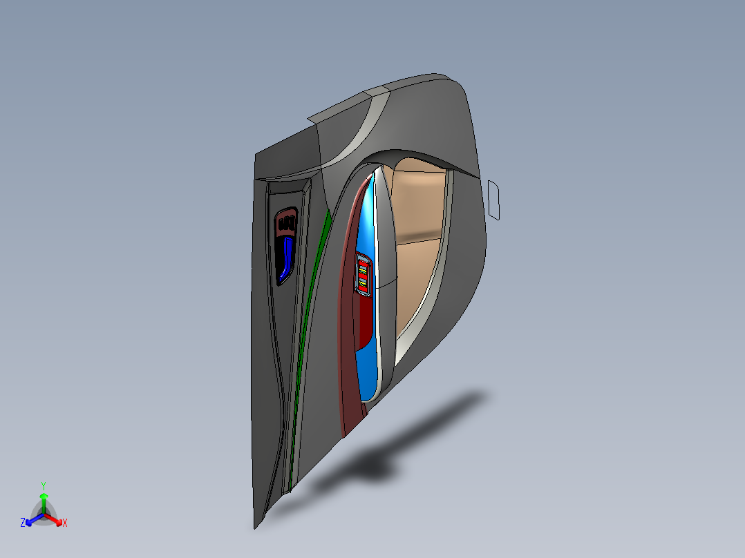 车门(3)正等轴测图