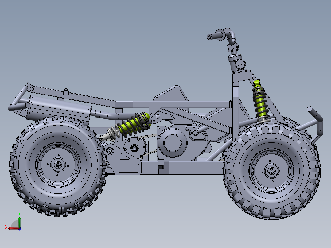 公牛越野车的车架改造及分析后视图