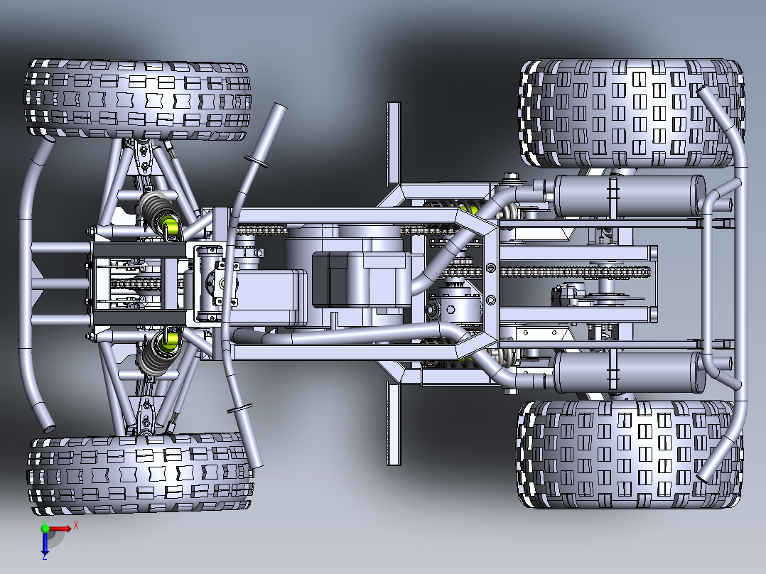 公牛越野车的车架改造及分析俯视图