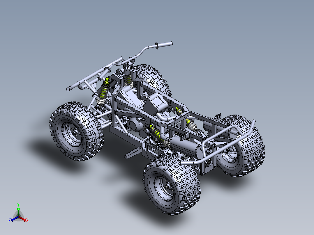 公牛越野车的车架改造及分析正等轴测图