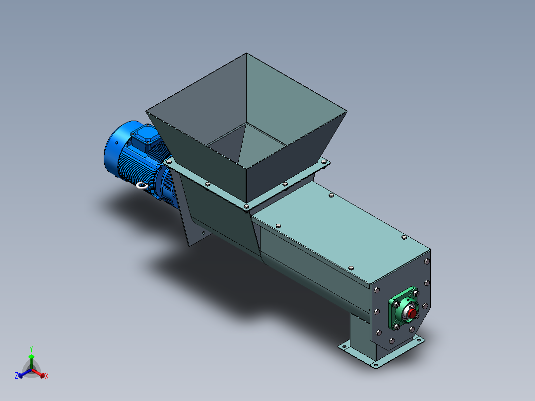 颗粒料投料装置正等轴测图