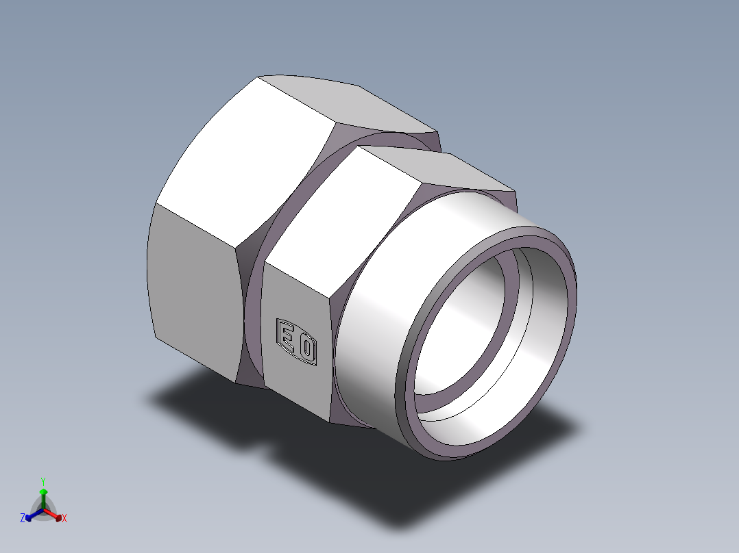 直通同径度接头、2C-45正等轴测图
