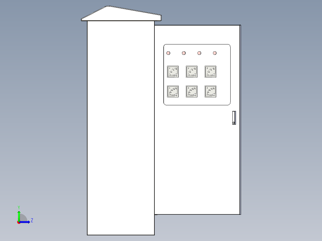 室外双电源柜左视图