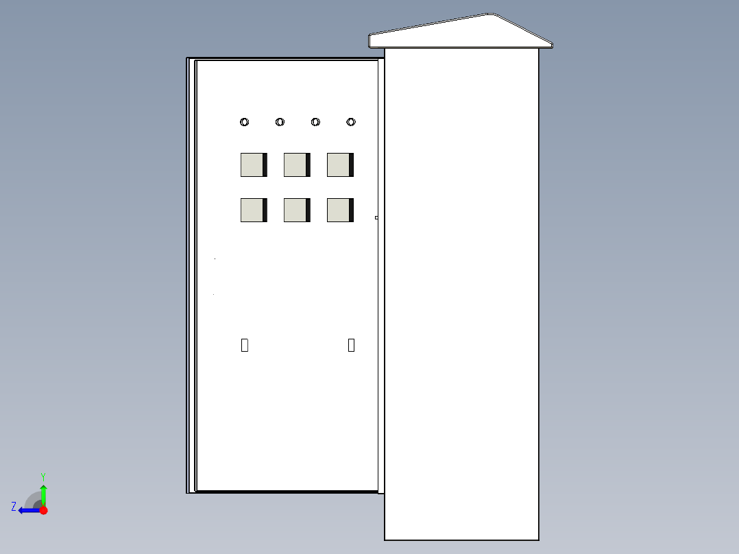 室外双电源柜右视图
