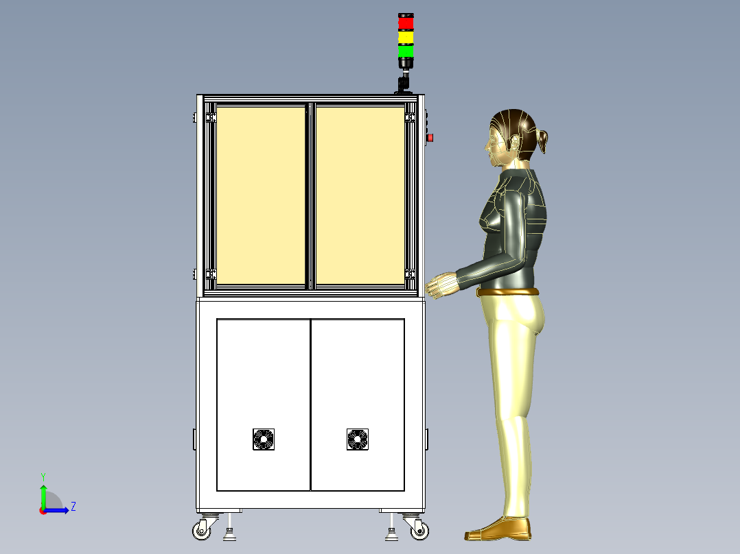 双工位工件打磨机sw22可编辑左视图