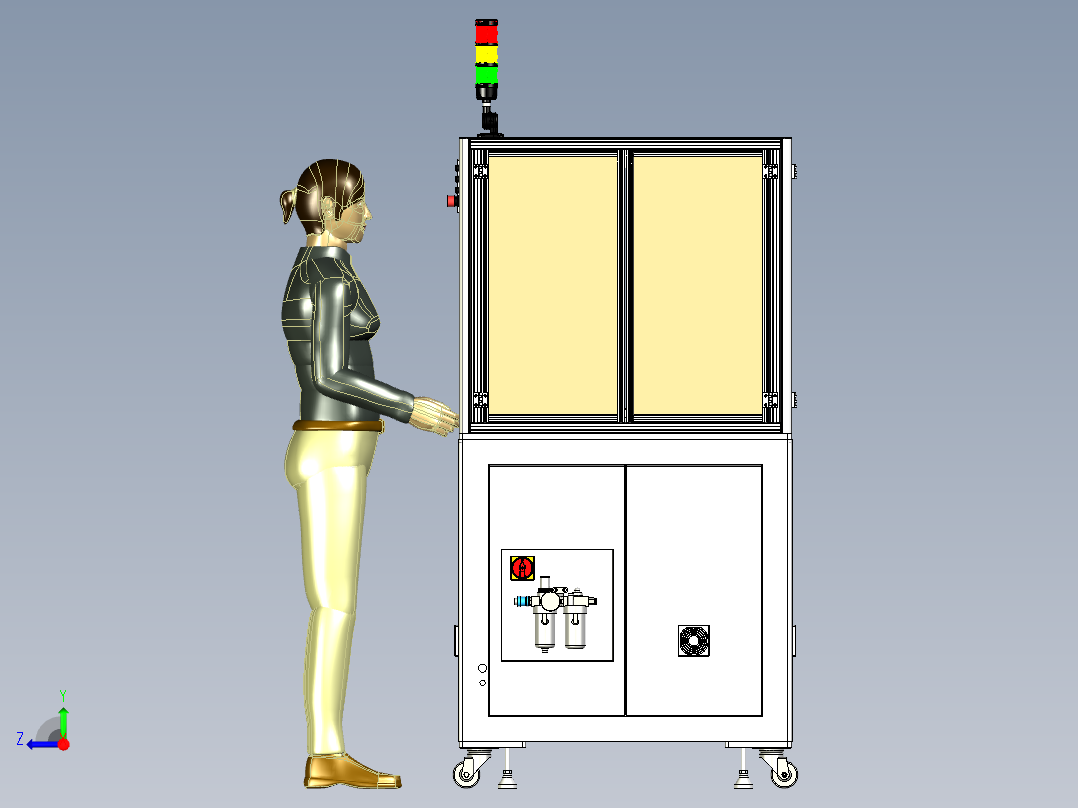 双工位工件打磨机sw22可编辑右视图