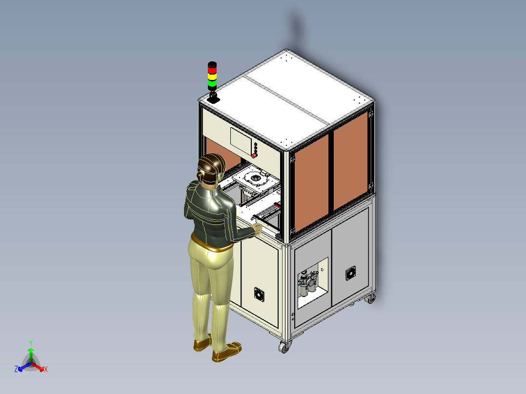双工位工件打磨机sw22可编辑正等轴测图