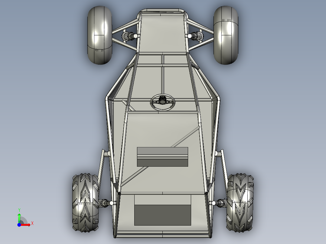 A3003675-卡丁车越野车钢管车前视图