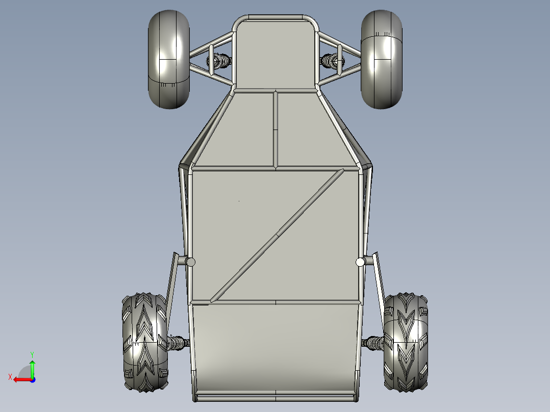 A3003675-卡丁车越野车钢管车后视图