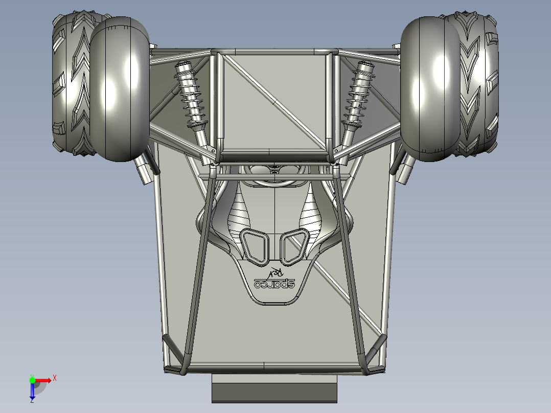 A3003675-卡丁车越野车钢管车俯视图