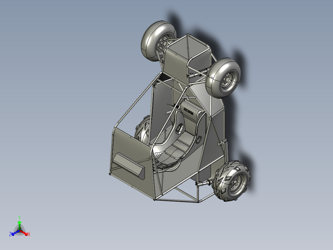 A3003675-卡丁车越野车钢管车正等轴测图