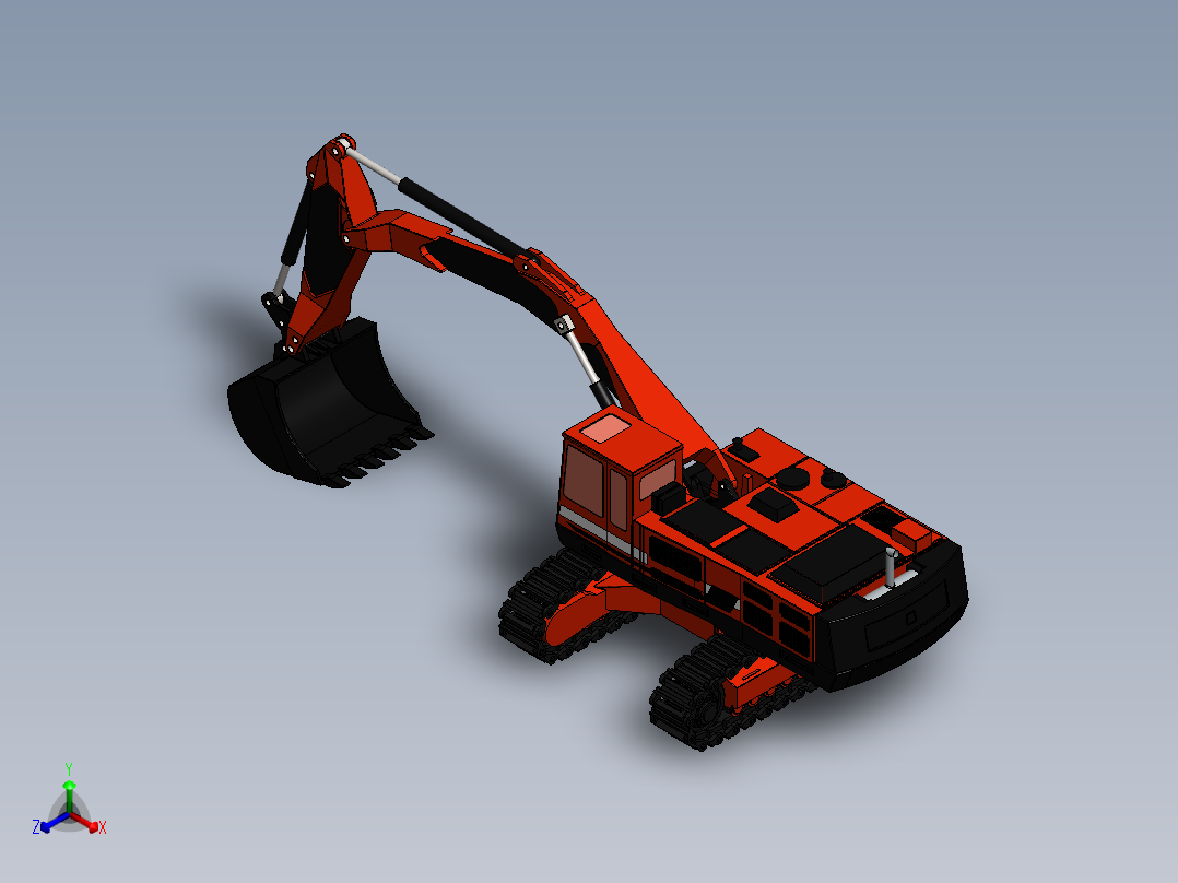 挖掘机、推土机(41)正等轴测图