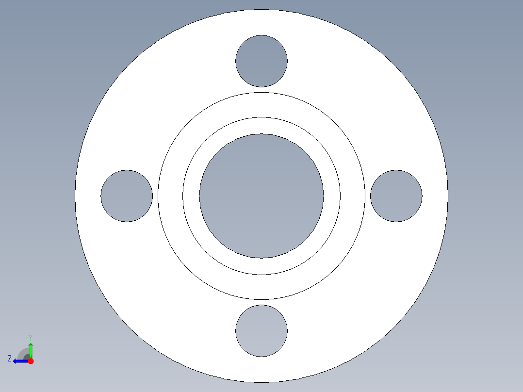 法兰联轴器（半联轴器）右视图