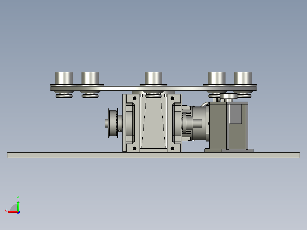 机箱上板转盘组件后视图