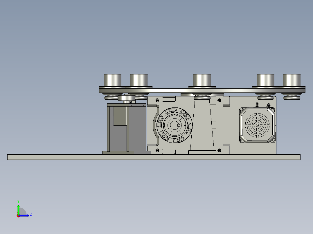 机箱上板转盘组件左视图
