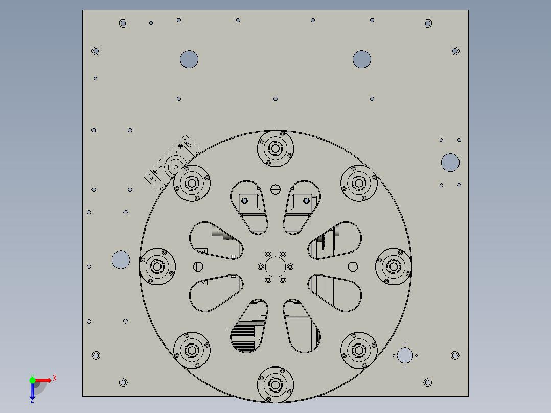 机箱上板转盘组件俯视图