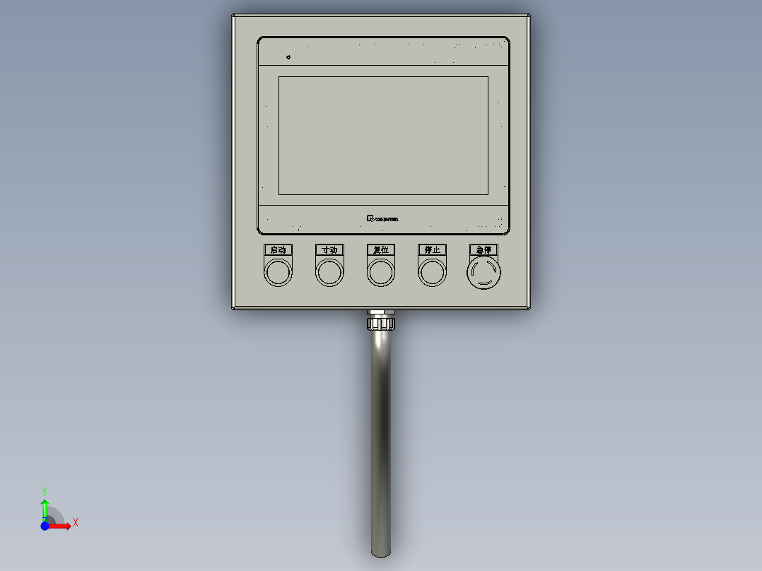 10寸挂载式操作盒前视图