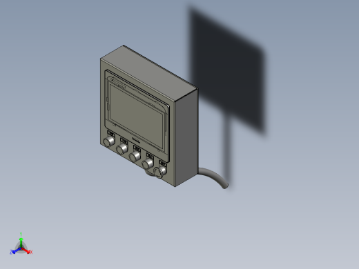 10寸挂载式操作盒正等轴测缩略图
