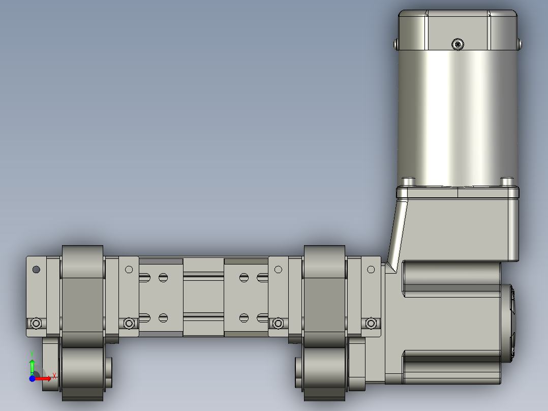 平皮带输送线总装-电机右置前视图
