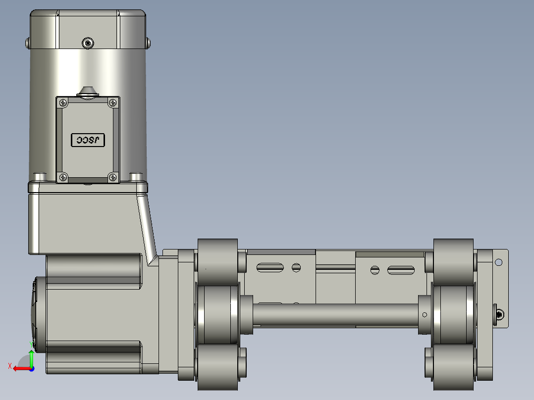 平皮带输送线总装-电机右置后视图