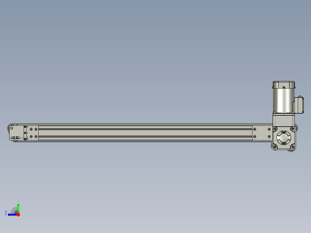 平皮带输送线总装-电机右置右视图