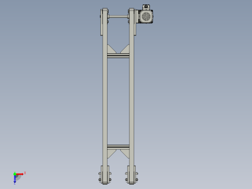 平皮带输送线总装-电机右置俯视缩略图