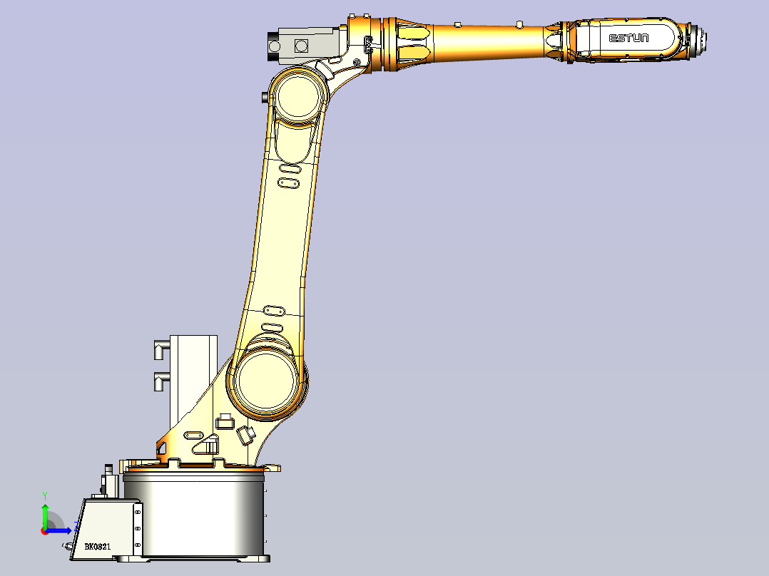 埃斯顿-ER10-2000三维模型图纸左视图