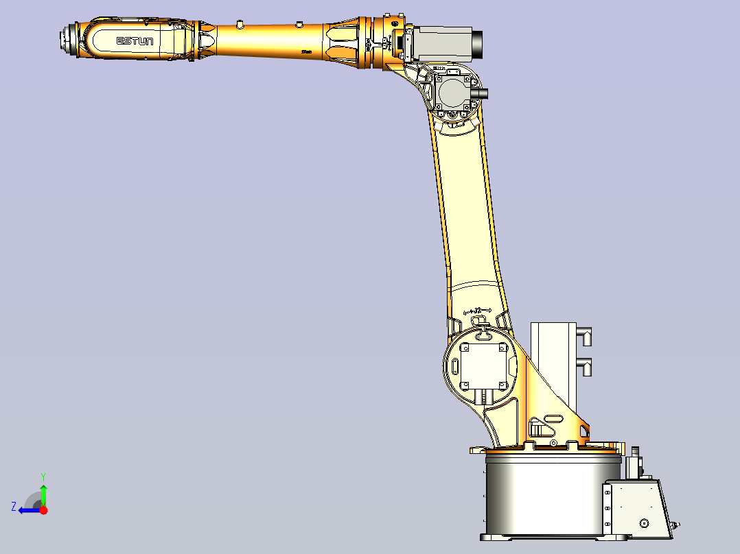 埃斯顿-ER10-2000三维模型图纸右视图