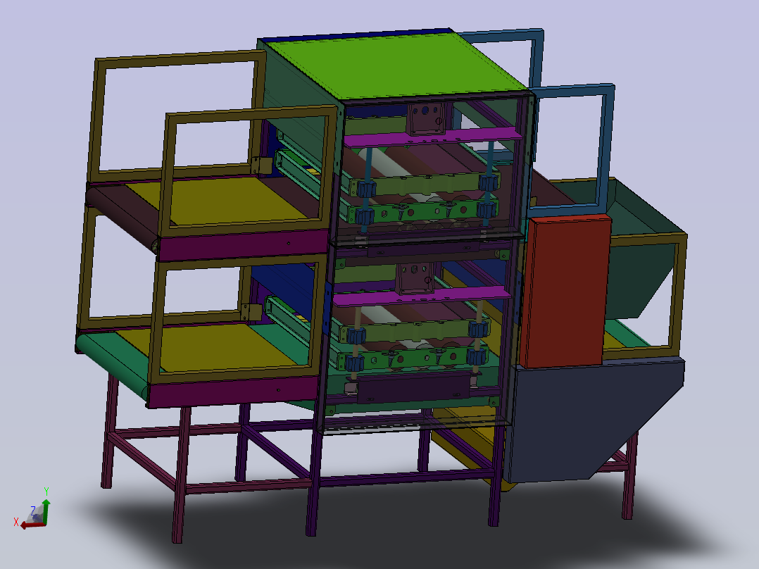 双层破泡辊筒线 sw24主视图
