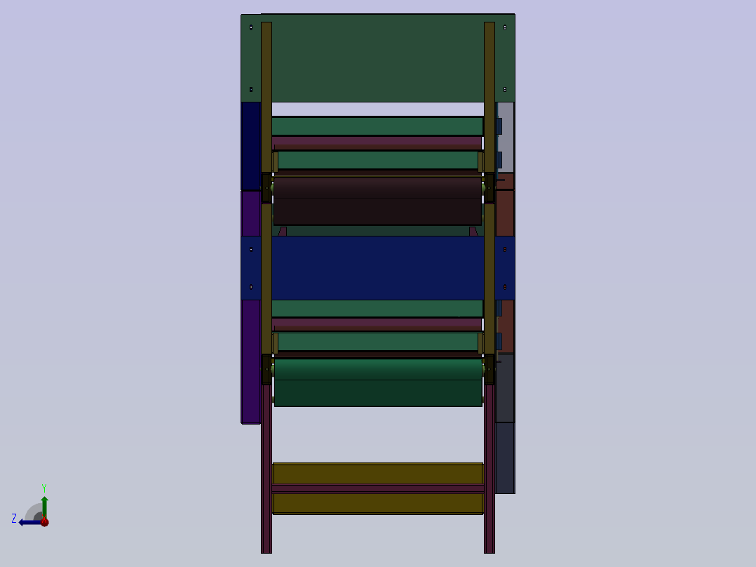 双层破泡辊筒线 sw24右视图