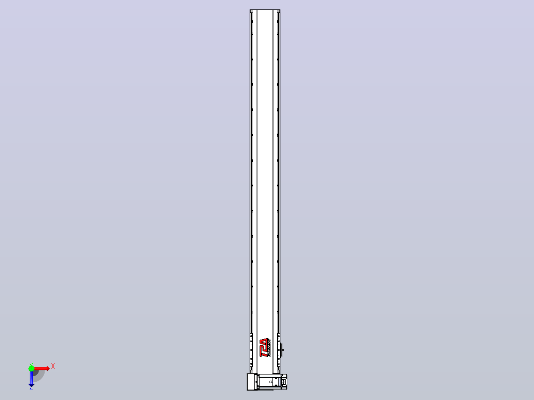 皮带直线轴半封闭可选导轨TPA-HNB-120D-110-L1200-LU-C-P40-N3俯视图