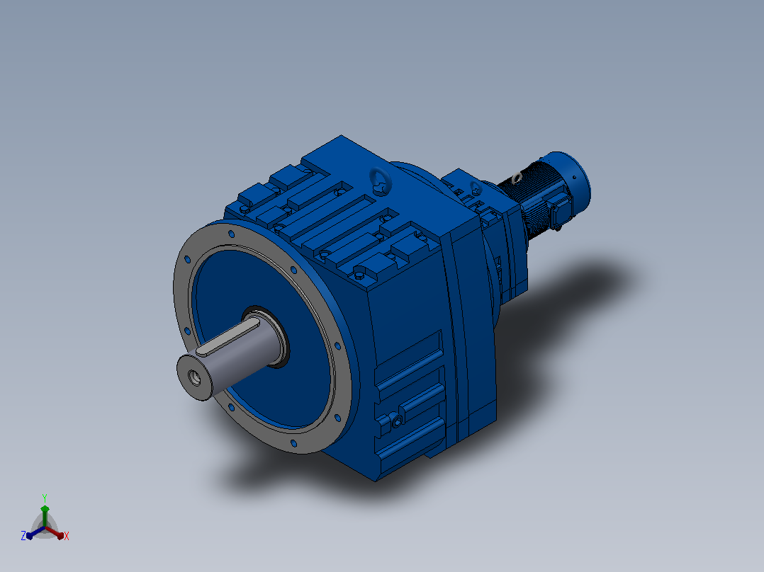 RF147R77法兰轴伸式组合型斜齿轮减速机RF147R77-Y0.25-4P-71-M1-0°-Φ550主视图