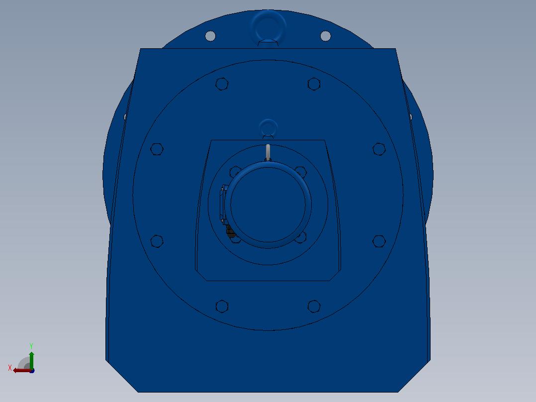 RF147R77法兰轴伸式组合型斜齿轮减速机RF147R77-Y0.25-4P-71-M1-0°-Φ550后视图