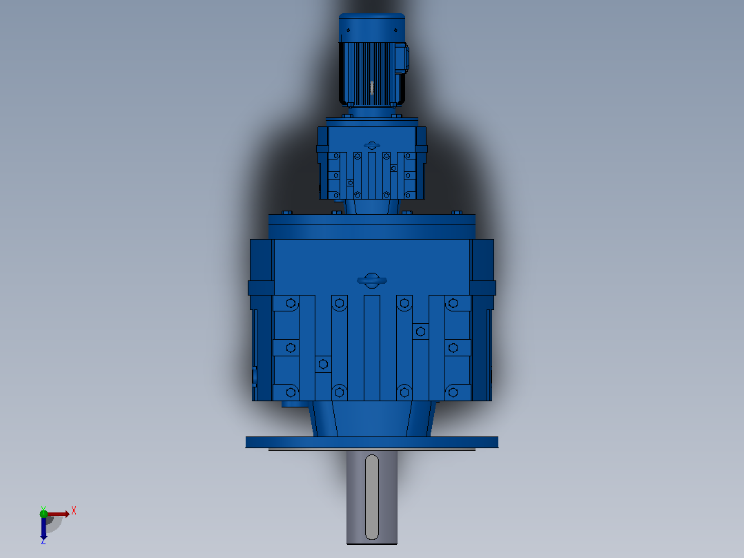 RF147R77法兰轴伸式组合型斜齿轮减速机RF147R77-Y0.25-4P-71-M1-0°-Φ550俯视图