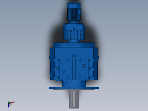 RF147R77法兰轴伸式组合型斜齿轮减速机RF147R77-Y0.25-4P-71-M1-0°-Φ550俯视缩略图