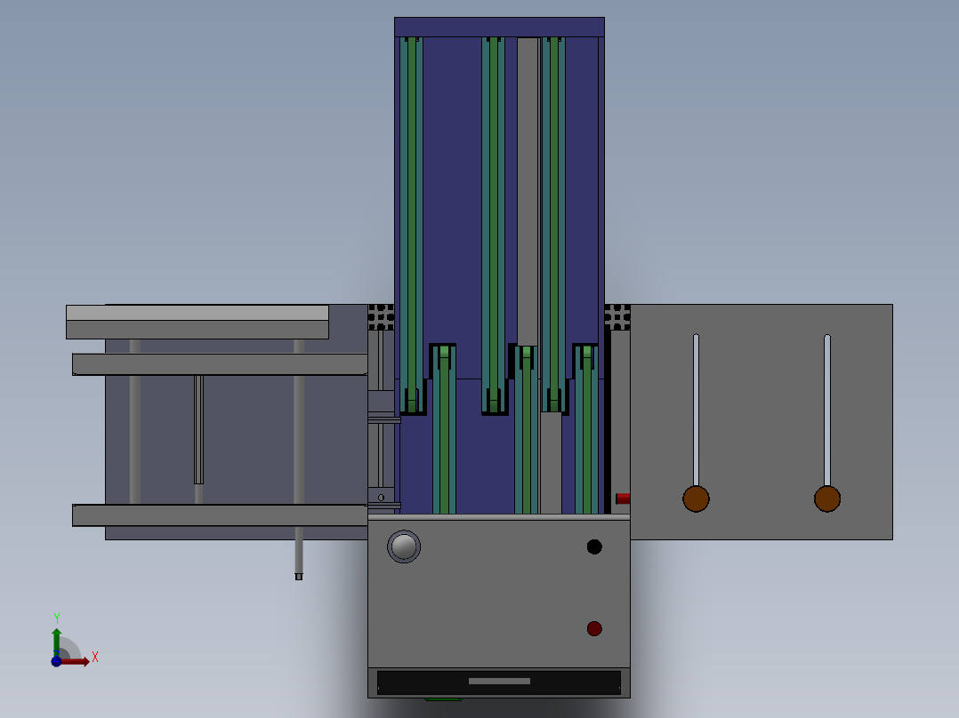 PCB治具板上下料机构、自动上下板机sw前视图