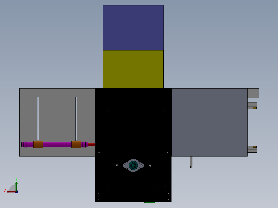 PCB治具板上下料机构、自动上下板机sw后视图
