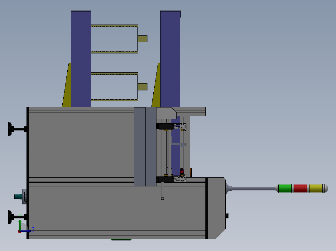 PCB治具板上下料机构、自动上下板机sw左视图