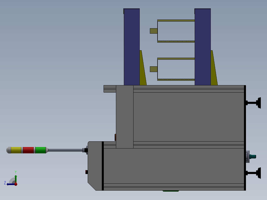 PCB治具板上下料机构、自动上下板机sw右视图