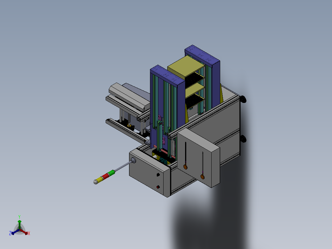 PCB治具板上下料机构、自动上下板机sw正等轴测图
