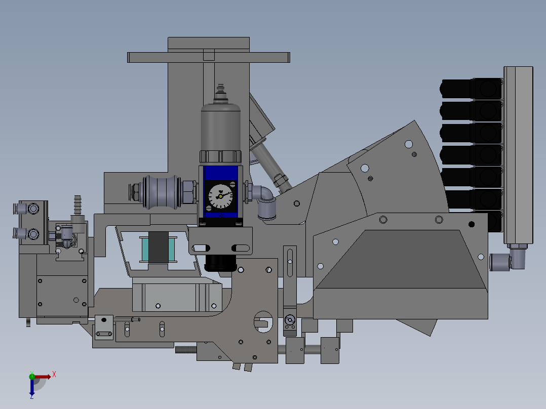 螺丝自动上料机一出四 3D图 机械设备 3D模型图纸 设计素材俯视图
