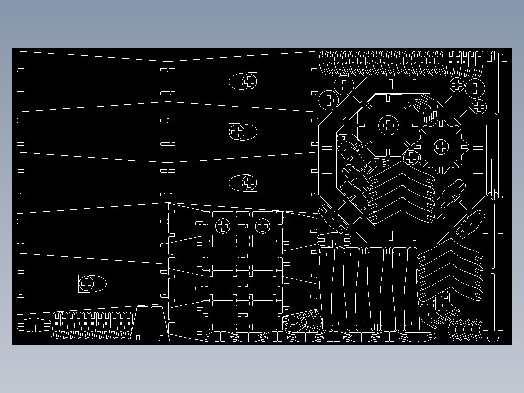风车模型玩具激光雕刻图纸 dxf格式