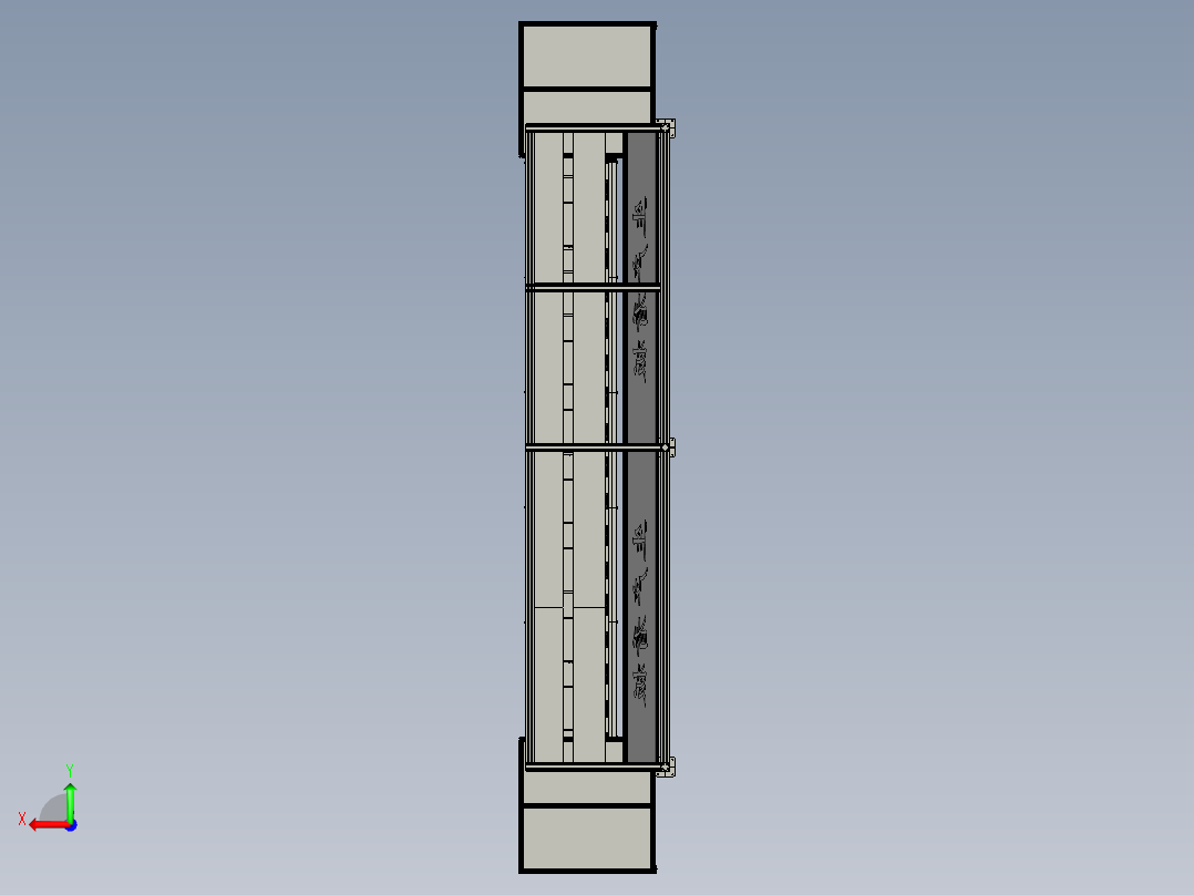 双层倍速链流水线3D模型后视图