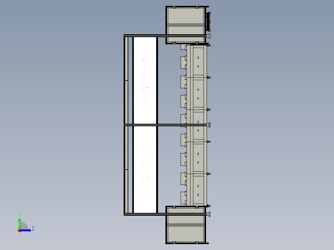 双层倍速链流水线3D模型左视图