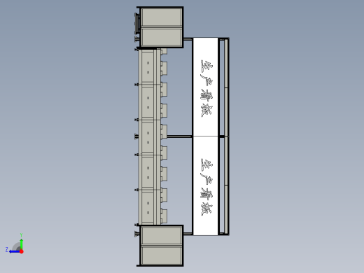 双层倍速链流水线3D模型右视缩略图